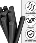 Pro Grade Foam Backer Rods 12 Pack For Expansion Joints, black foam rods showing flexibility, high durability for concrete gaps.