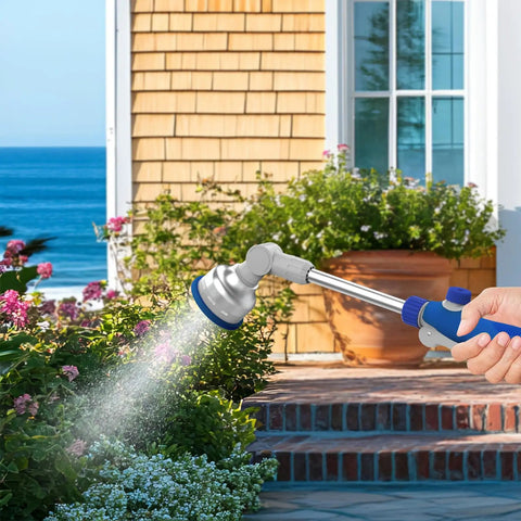 16-Inch Aluminum Watering Wand With 180-Degree Rotating Head, 9 Spray Patterns And Adjustable Flow Control watering garden.