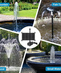 Solar Powered Water Fountain Pump Kit With 449 GPH Flow, 25W, Adjustable Dry Run Protection, Monocrystalline Solar Panel in use