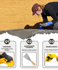 Person using a Concrete Curb Trowel Edger For Edging And Curbing Projects, Pro Grade Stainless Steel Hand Tool with ergonomic design.