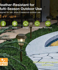 Solar Outdoor Pathway Lights With Two Modes Dope 10 Lumen Low And 25 Lumen High LED IP65 Waterproof Glass And Metal Garden Lamps