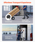 Heavy Duty Aluminum Hand Truck Dolly With Non Slip Wheels And Handle, 500 Lb Capacity Portable Trolley for Moving in van