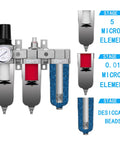 Heavy Duty Industrial Grade Three Stage Air Drying System One Half Inch NPT With Particulate Filter Coalescing Filter Desiccant