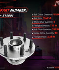 2 Pack Front Wheel Hub Bearing Assembly 6 Lug For Chevy And GMC 4WD 4X4 Fits 1992 To 1994 Blazer K1500 K2500 Suburban And Yukon 1500 Suburban Wheel Hub Bearing Set with specifications including bolt circle diameter, bolt size, and wheel stud quantity shown in image.