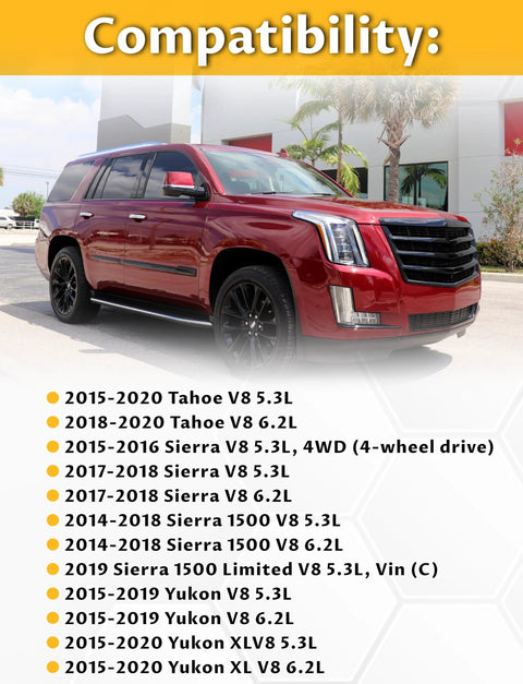 Red SUV compatible with Silverado Sierra 1500 V8 and GM SUVs 2014-2020, parked in front of a building.