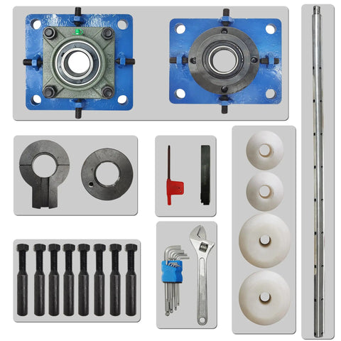 Heavy Hitter Portable Line Boring Machine For Diesel Engine Machining 110V components including rods, rollers, and tools.