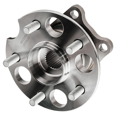 Front view of AWD Rear Wheel Bearing Hub Assembly Replacement For Toyota Highlander Venza Lexus RX300 RX350 RX400h, metal 5-bolt