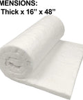White ceramic fiber insulation blanket roll with unrolled sheet, 1 in thick, 16 x 48 in.
