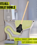 Heavy Duty Toilet Plunger Featuring Double Thrust Rubber Cup And Sturdy Wooden Handle Commercial Grade Drain Unclogger in action on toilet.