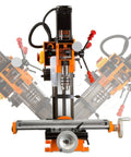 Compact Benchtop Milling Machine With R8 Taper, Variable Speed 100 To 2500 RPM, 45 Degree Bevel Head motion view