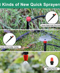 All In One Drip Irrigation Kit With 234 Feet Of One Quarter Inch Tubing 87 Quick Connectors And Drip Emitters for versatile spraying