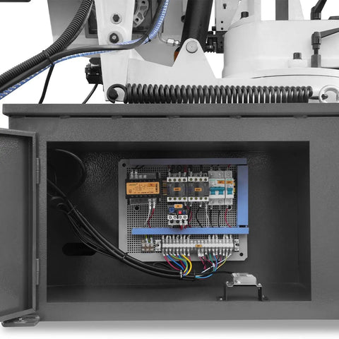 Electrical components inside 10 Inch Metal Cutting Band Saw With 2HP 220V 60Hz 1PH Power Horizontal Bandsaw control panel