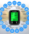 Bike Computer Odometer With Wired Speed Sensor MPH And KMH Readouts Auto Wake Up LCD Cycling Display interface shown