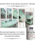 Matte Clear Top Coat Sealer For Metal And Wood Furniture, Water Based Acrylic Protective Paint, 33.81 Fl Oz, in use on furniture