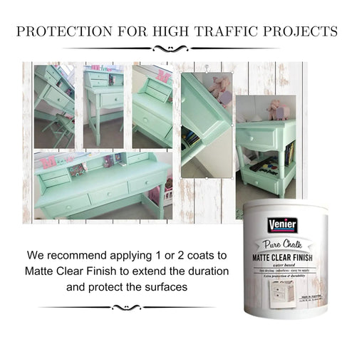 Matte Clear Top Coat Sealer For Metal And Wood Furniture, Water Based Acrylic Protective Paint, 33.81 Fl Oz, in use on furniture