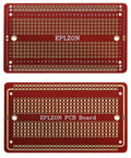 Red Solderable Breadboard PCB Set With Gold-Plated Contacts For DIY Electronics Projects Ideal For Arduino Nano ESP8266 NodeMCU Soldering Includes 5 Full-Size Boards And 2 Mini Boards For Prototyping showing two full-size boards with holes and contact points