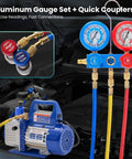 4 CFM Single Stage Vacuum Pump 110V with R134a AC Manifold Gauge Set and Leak Detector Complete HVAC Service Kit