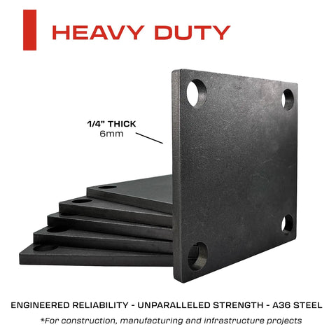 Weldable 4 By 4 Inch Square Steel Baseplates One Quarter Inch Thick A36 Carbon Steel Laser Cut Deburred Built To Last 10 Pack