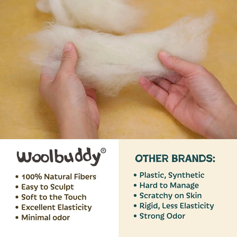 Hands holding wool roving for Needle Felting Kit For Cactus And Succulents, No Fuss Easy Beginner Friendly Craft Kit With Wool Roving.