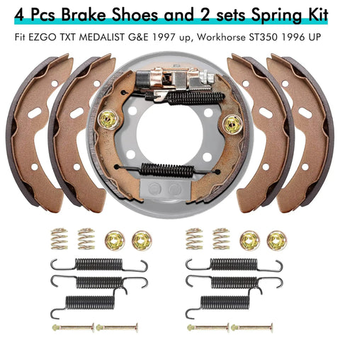 Rear Brake Hub Drum Repair Kit With Shoes And Springs For EZGO TXT PDS Electric Golf Carts 1997 Up One Stop Brake Maintenance
