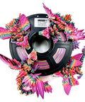 Silk Rainbow PLA Filament 1.75mm 1kg Color Change Filament Multi Color With High Gloss Finish spool with decorative prints