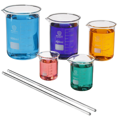 Set Of Four 600 mL Borosilicate Glass Beakers For Lab Classrooms And Research, Lab Grade Chemistry Equipment With Pour Spouts