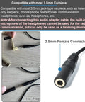 Universal Ham Radio Earpiece Adapter Cable 3.5mm female connector detail for Motorola Talkabout, 90° and 180° plug views