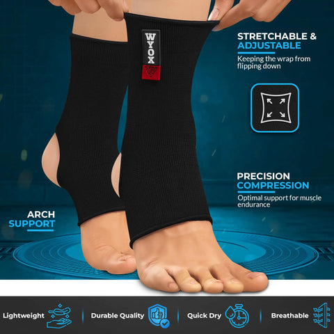 Unisex Ankle Support Brace For Sprained Ankle, Stabilizer Sleeve For Women And Men, Achilles Tendonitis Wrap, Size L XL, Black