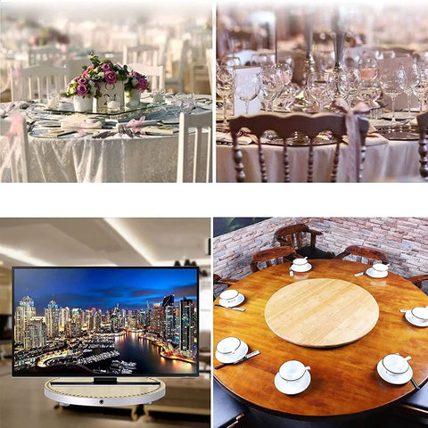 Heavy Duty Tabletop Lazy Susan Base With 360 Degree Rotating Ball Bearing Aluminum Alloy Swivel Platform On Dining Table