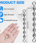 Rugged Stainless Steel Fishing Beads Chain Swivels For Saltwater And Freshwater Angling High Speed Catfish Trolling Swivels With Smooth Rotation And Rust Resistant Design Durable Tackle Gear For Long Lasting Reliable Performance, 3.5cm size shown