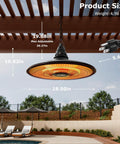 1500W Infrared Ceiling Outdoor Heater With Quick 1 Second Heat Wall Mounted Hanging Patio Heater For Gazebo And Balcony 360 Degree Heating Weatherproof Brown Finish For Year Round Outdoor Comfort installed on patio ceiling