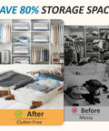 Vacuum Storage Bags 80 Percent Compression Space Saver For Clothes, Blankets, Pillows, And Bedding, Easy Sealing Travel Packaging