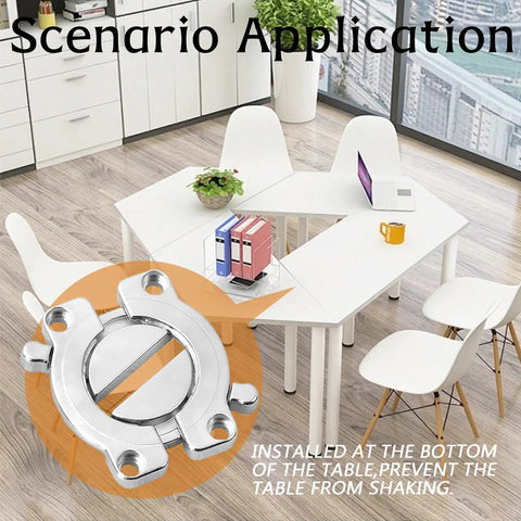 4 Piece Rock Solid Heavy Duty Table Latches Zinc Alloy Buckle Locks For Furniture Connectors Desk Stabilizers And Table Leaf Extension Hardware Rustproof Smooth Action installed on a table to prevent shaking.