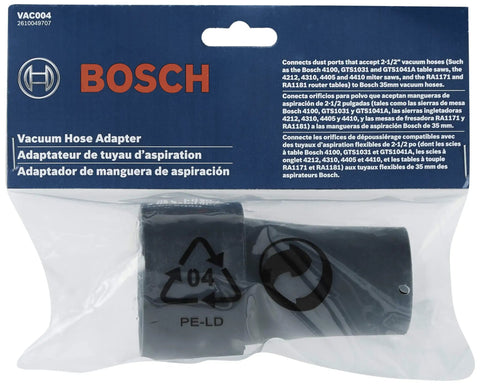 Two And A Half Inch To Thirty Five Millimeter Dust Hose Port Adapter For Power Tools Helps You Hook Up More Vacuum Attachments By Converting Two Point Five Inch Hoses To Thirty Five Millimeter Ports in packaging.