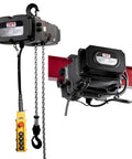 Heavy Duty Electric Chain Hoist With Slick Two Speed Trolley One Ton Capacity And Ten Foot Lift Range with remote control