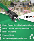 100 Ft 16/3 SJTW Green Outdoor Extension Cord With 3 Prong Grounded Plug 10 Amp 1250 Watt Water and Weather Resistant Flame Retardant