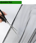Ultrafine 10x13Ft Patio Bug Netting, Heavy Duty UV Resistant Mesh Made From Nanocomposite PP being cut with scissors