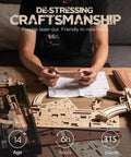 Person assembling Wooden 3D AK47 Puzzle Model With Rubber Band Shooter Detachable Magazine And Two Fire Modes Cool DIY Wood Craft Kit For Adults