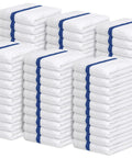 Bar Mop Towels Value Pack Of 60 16x19 Inches Absorbent And Durable Cleaning Rags for Home or Shop, blue striped cotton cloths