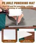 5 Piece Leather Punch Pad Set With A4 A5 Self Healing Cutting Mats 15x15cm Rubber And PP Punch Pads shown during use