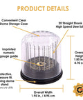 Gyros 20-pc mini twist drill bit set in a clear dome storage case; high-speed steel bits #61–#80
