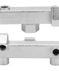 6 Way Air Compressor Manifold Block High Flow Aluminum Alloy Distribution Fitting With G1/4 G1/2 Threads front and back view