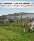 Backyard Batting Cage 30ft By 12ft By 8ft For Baseball And Softball With Pitching Machine Hole in park