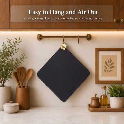 Sliding Mat For Air Fryer AF141 AF101 FN101 with smooth glide anti slip base hanging on a kitchen hook