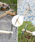 Double Headed Stainless Steel Pick Axe And Mattock With Wooden Handle Heavy Duty Garden Tool shown in various outdoor settings