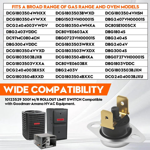No Sweat Manual Reset Rollout Limit Switch For Furnaces Gas Ranges And Ovens That Trips At Three Hundred Degrees To Dodge Fire Risks And Keep Your Gear Running Smooth All Season Long