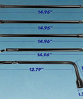 Spare Tire Tool Kit Plus Jack Handle And Wheel Lug Wrench For Ram 1500 showing components with dimensions on blue background.