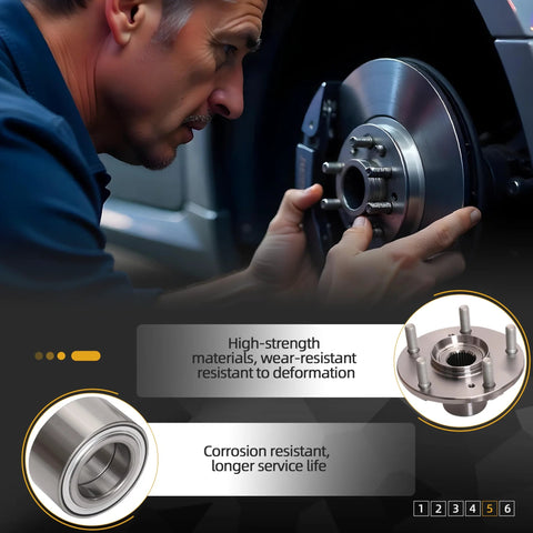 Front Wheel Hub Bearing Assembly Set Of 2 For Honda Accord 2013-2017 And Acura TLX 2015-2019 Direct Fit OE Replacement Replaces 510118 44600-T2F-A01, mechanic installing