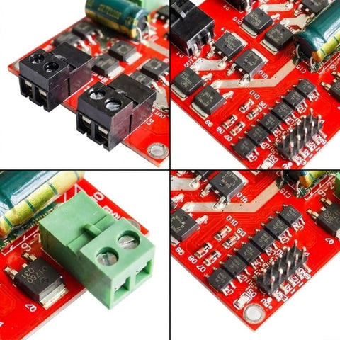 Dual DC Motor Driver Module XY 160D 160W 7A L298 H Bridge For PWM Controllers Six Point Five Volts To 27 Volts Power Range Ideal For RC Cars And Automation Projects Great For Robotics Automation RC Hobbyists And DIY Makers red PCB with screw terminals