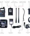 High-Power Tri-Band Ham Radio Handheld With USB-C Charging, VHF UHF 1.25M Support, Customizable Settings, Accessory Bundle